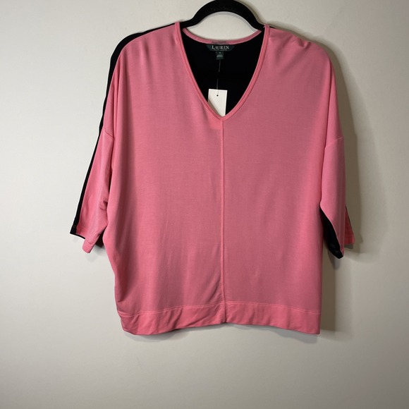 Lauren Ralph Lauren Tops - Lauren Ralph Lauren Women's M Red Solid Knit Crew Neck Logo Long Sleeve‎ T-Shirt